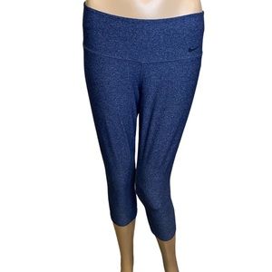 Women's Nike Dri-Fit Legend Heather Navy Blue Capri Athletic Leggings Small VGC